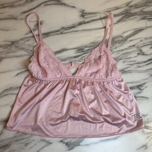 Juicy Couture Intimates Pink Lace babydoll lingerie Open Back Top Coquette SZ M